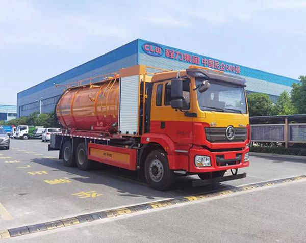 陕汽德龙后双桥清洗吸污车